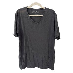 Element Relaxed Fit V Neck T Shirt Size Medium Short Sleeve Charcoal Gray Cotton
